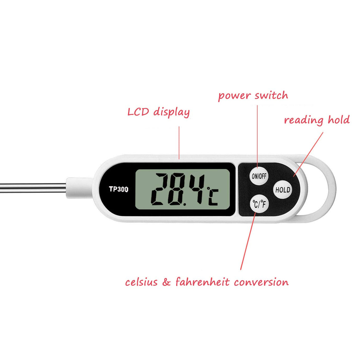 Instant Read Long Probe Meat Thermometer