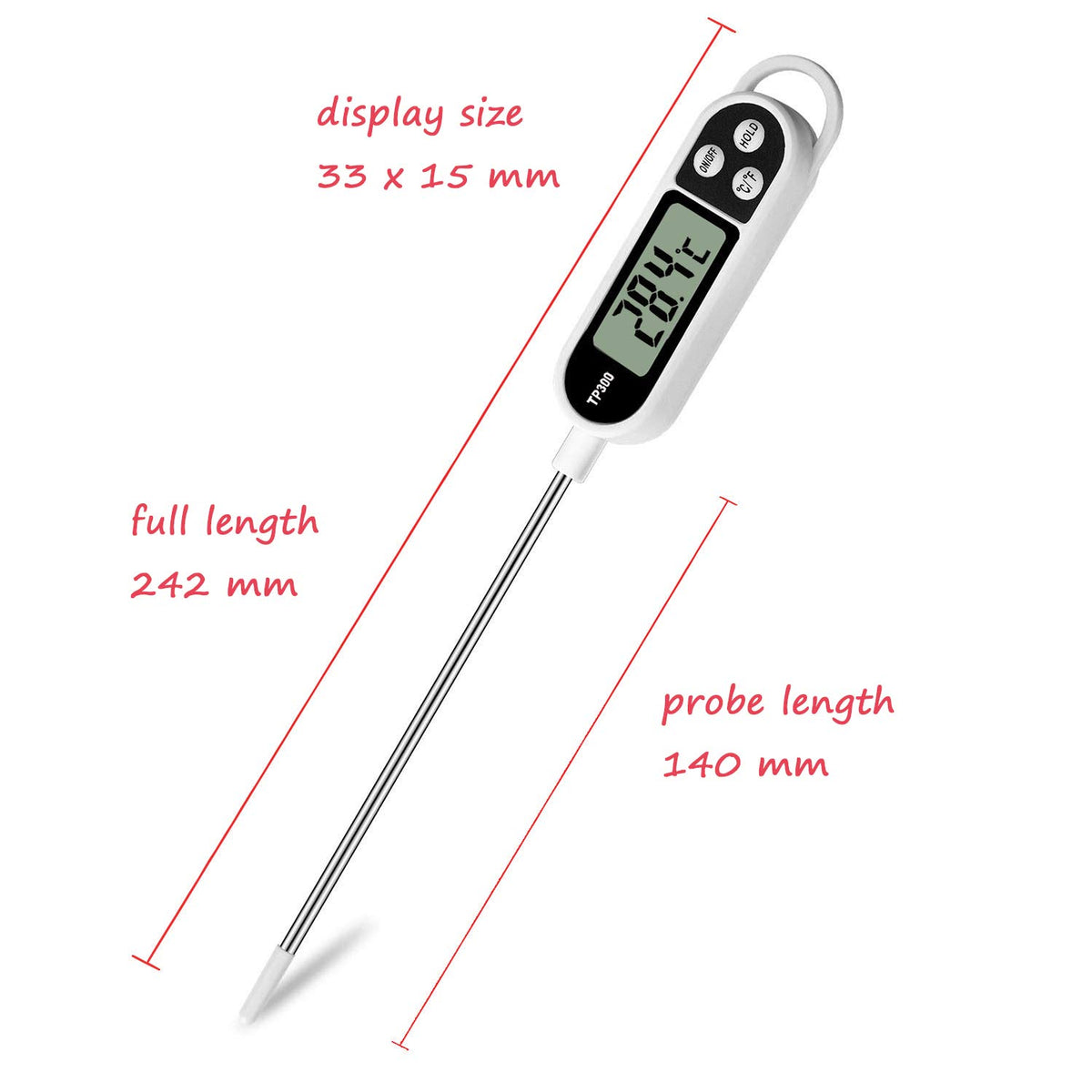Instant Read Long Probe Meat Thermometer