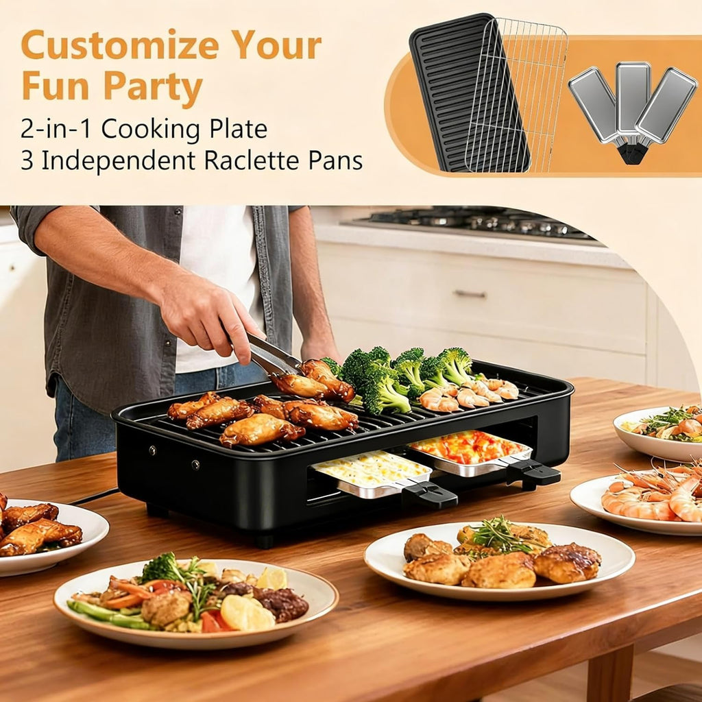 1700W 2-in-1 Smokeless Electric Indoor Grill