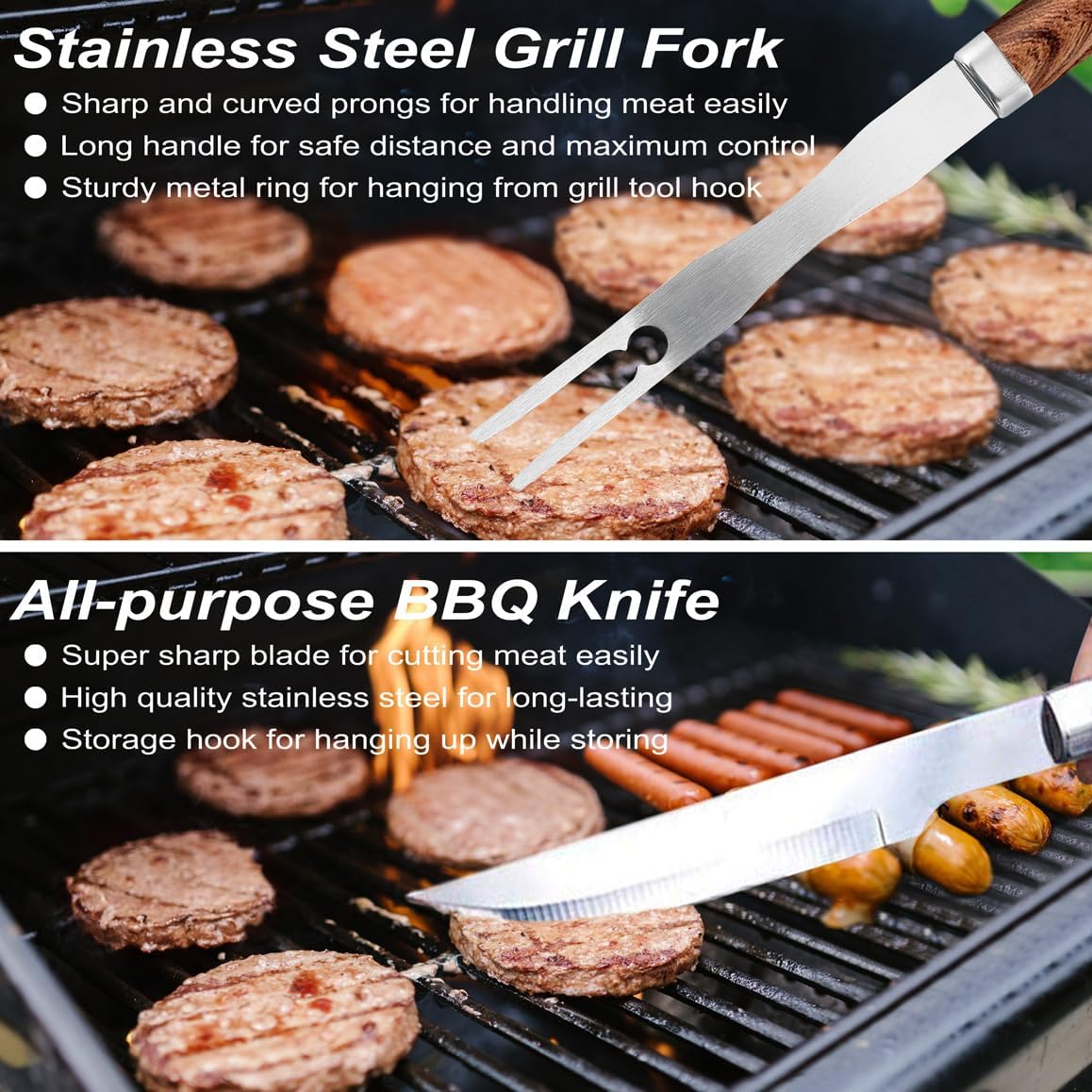 22-Piece Brown BBQ Grill Tool Set