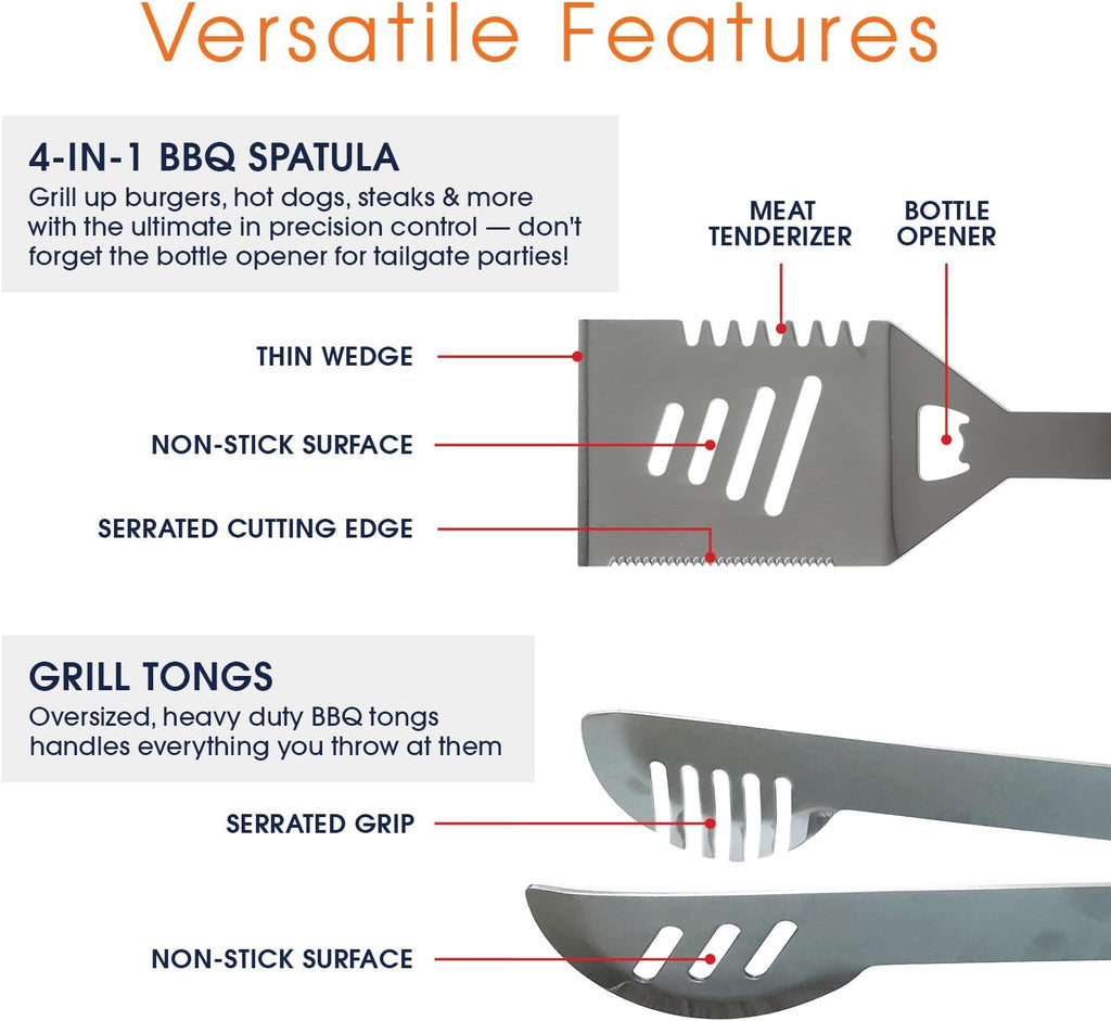 30-Piece Stainless Steel BBQ Tool Set