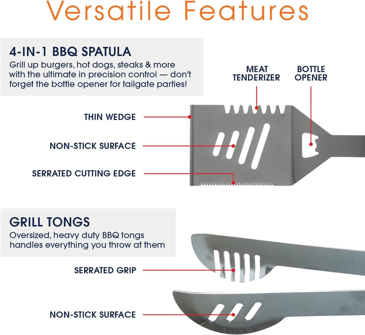30-Piece Stainless Steel BBQ Tool Set