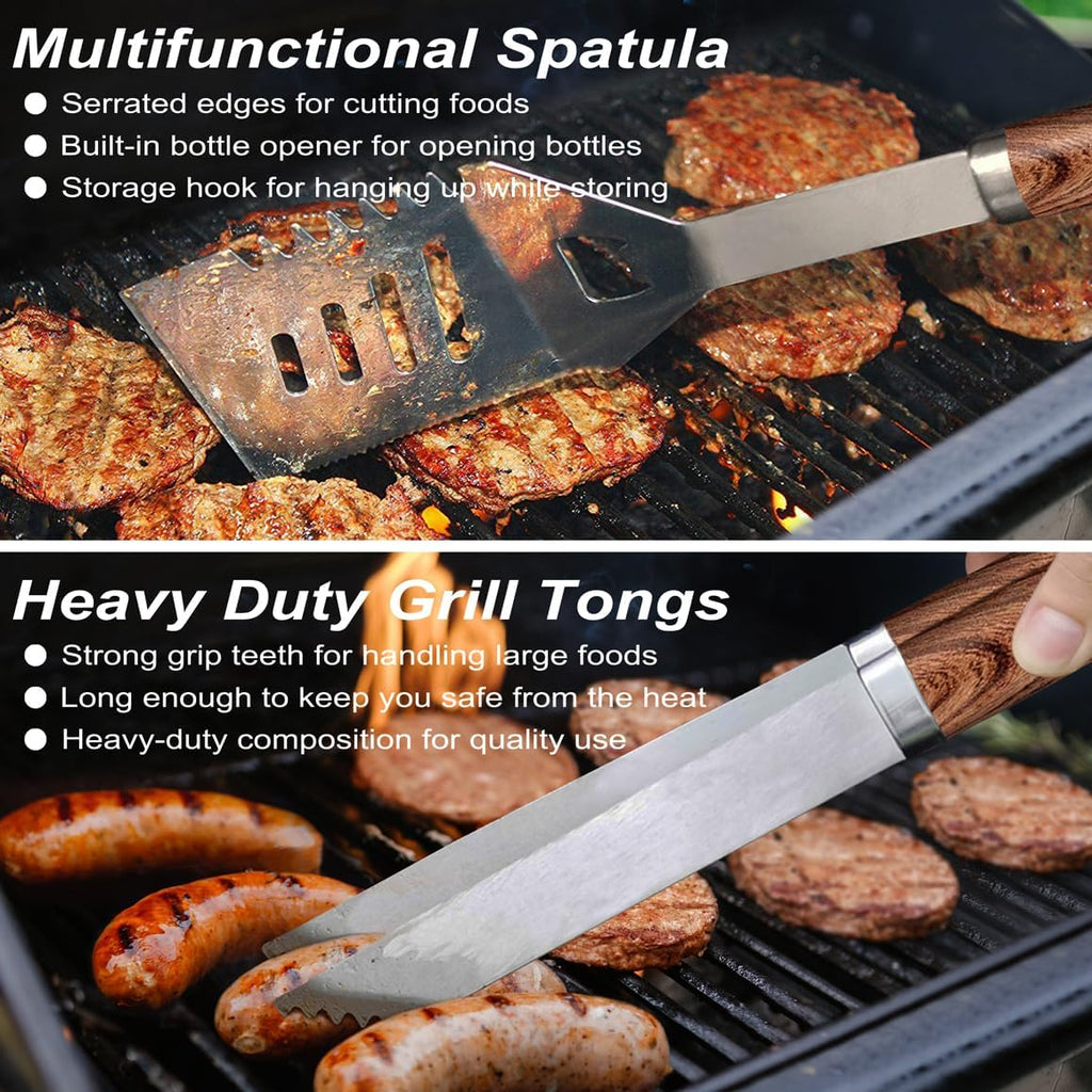 22-Piece Brown BBQ Grill Tool Set