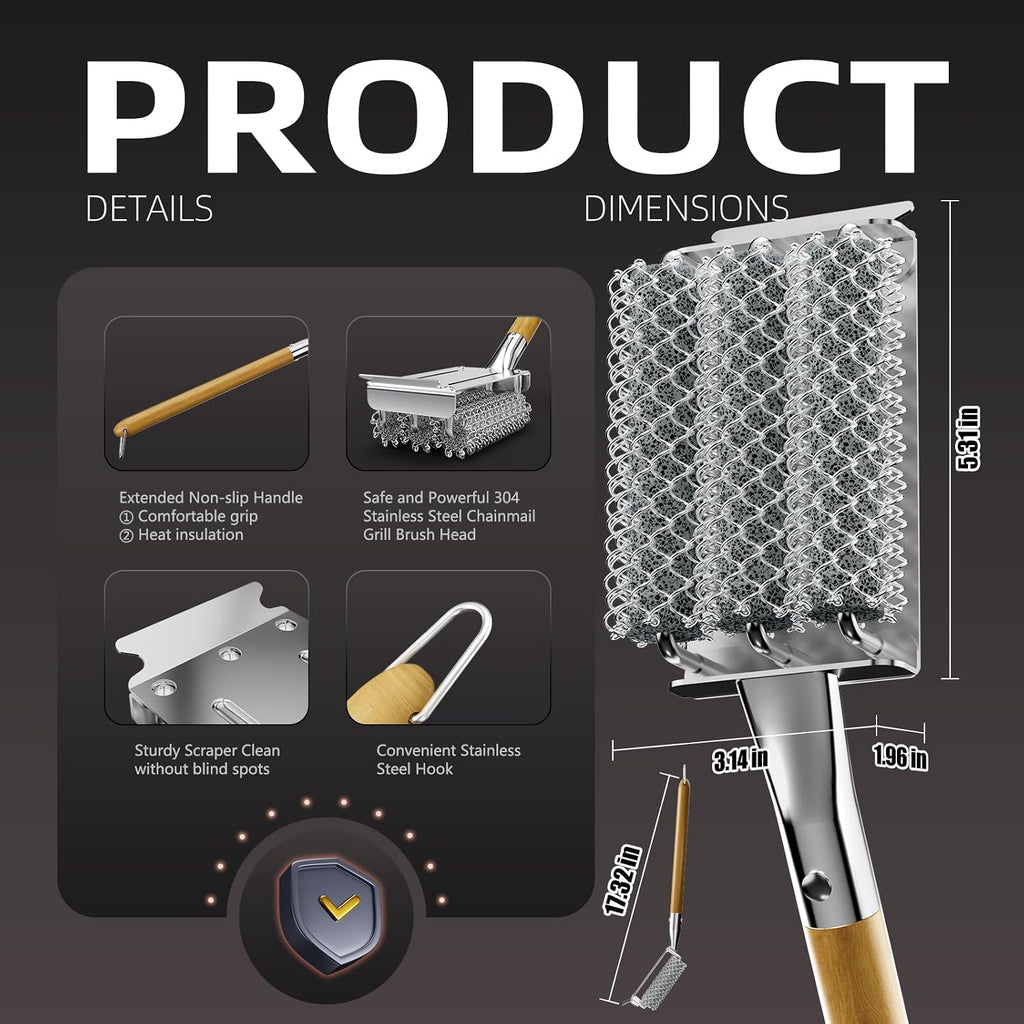 Bristle-Free BBQ Grill Brush