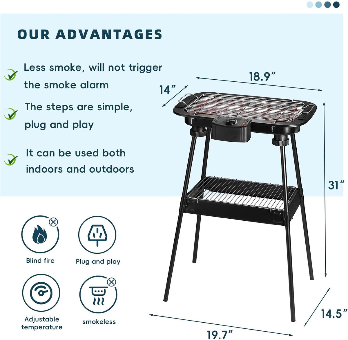 Smokeless Portable BBQ Grill