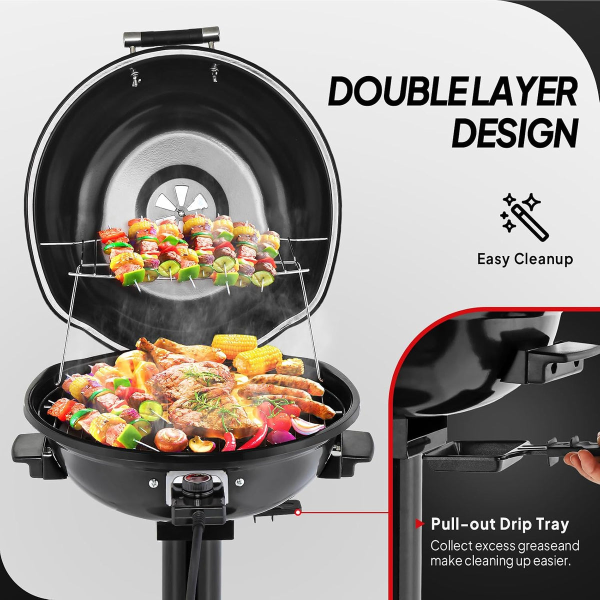 1600W Vertical Electric Grill