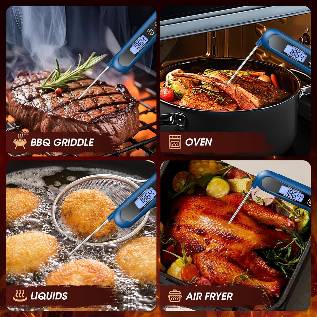Blue Instant Read Digital Meat Thermometer