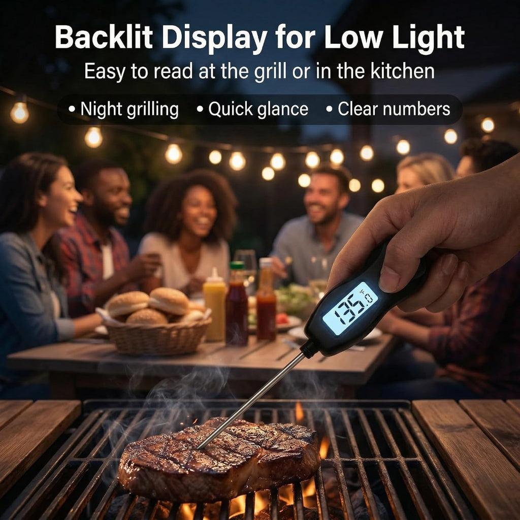 Waterproof Instant Read BBQ Meat Thermometer