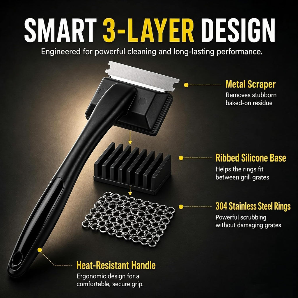 Free BBQ Grill Brush & Scraper