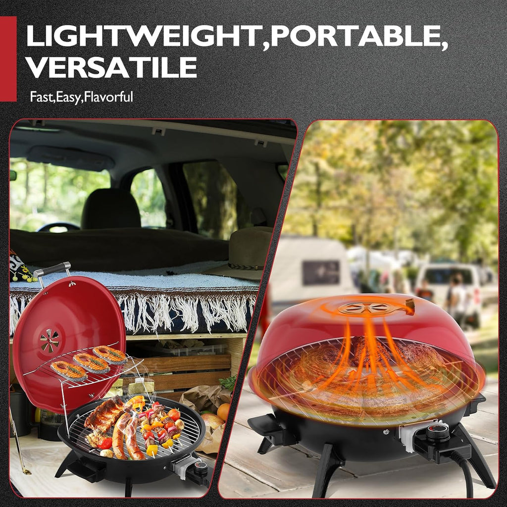 1600W Red Electric Grill