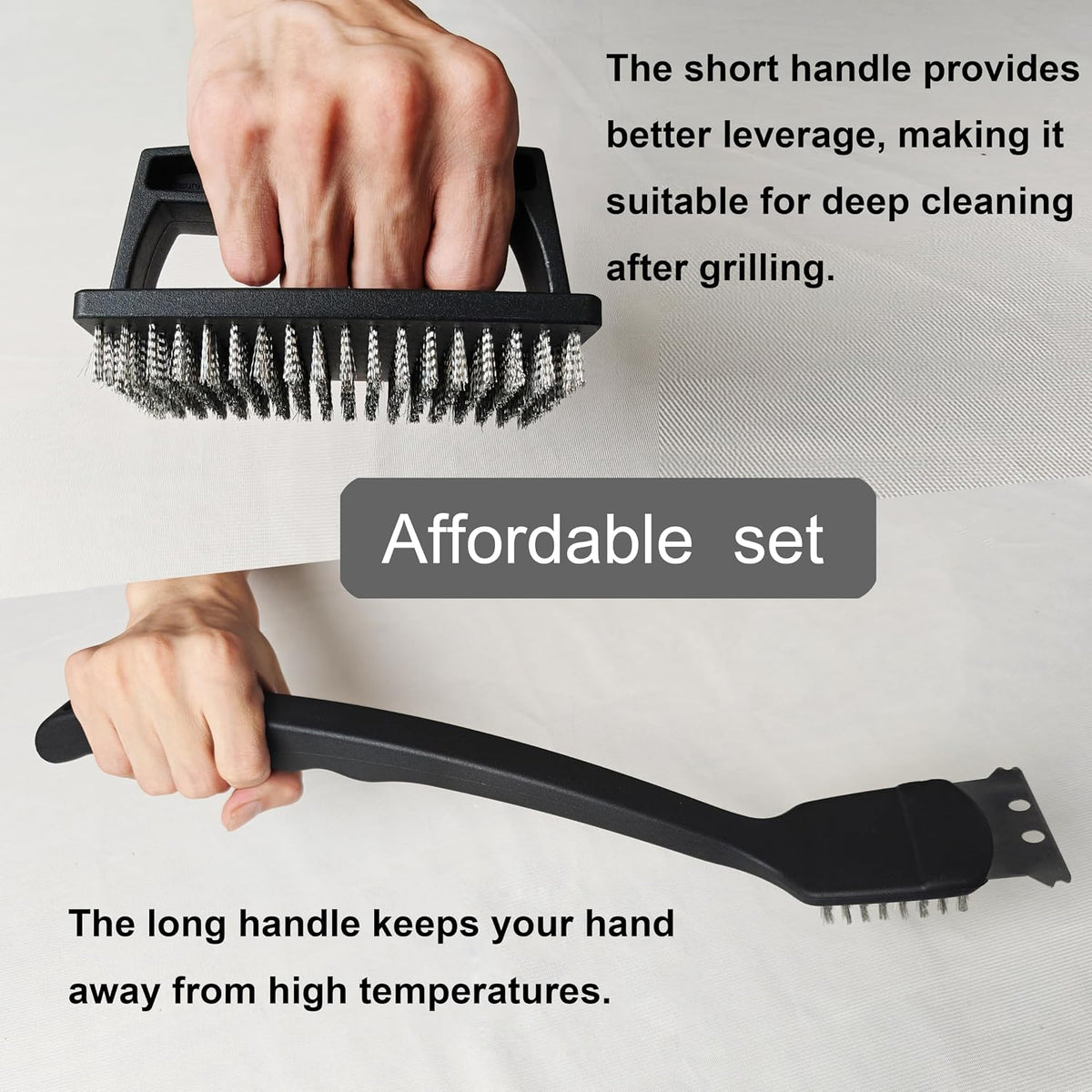 15.75" Steel Bristle BBQ Brush & Scraper