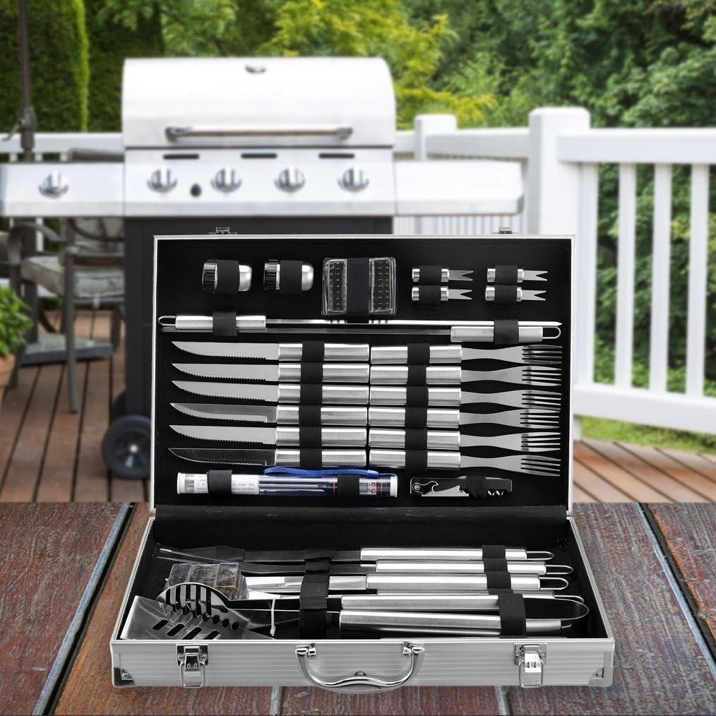 30-Piece Stainless Steel BBQ Tool Set