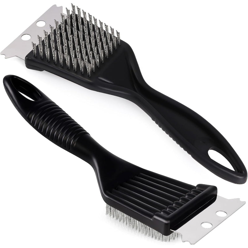 2Pcs Stainless Steel BBQ Brush & Scraper