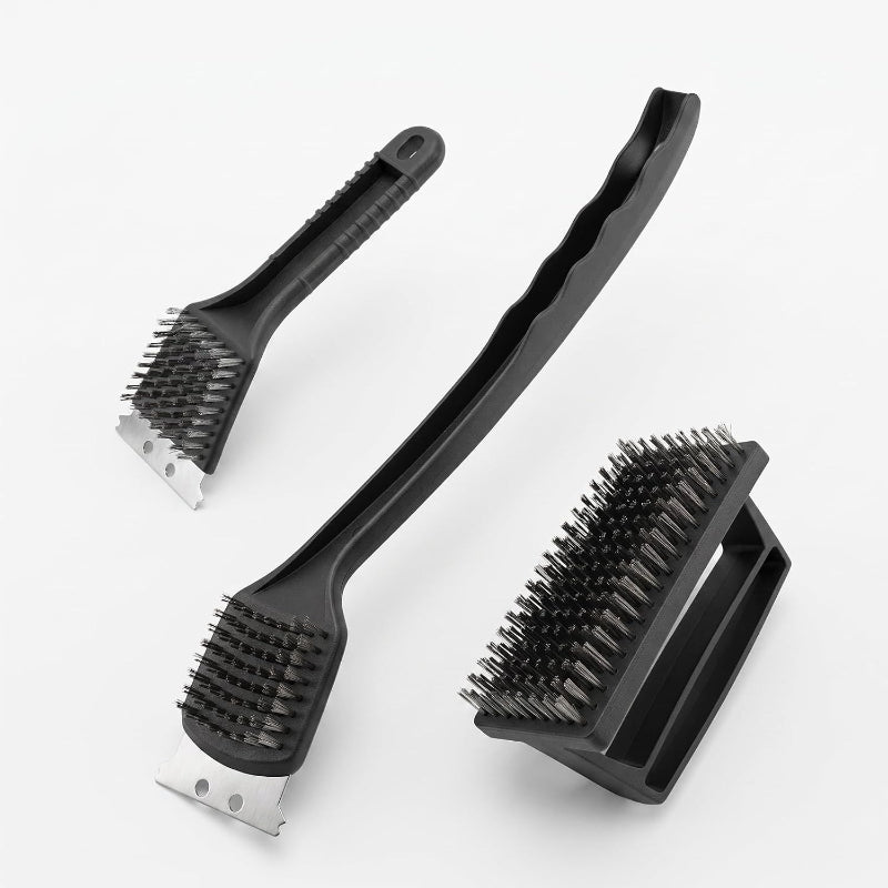 15.75" Long Handle Steel BBQ Brush & Scraper