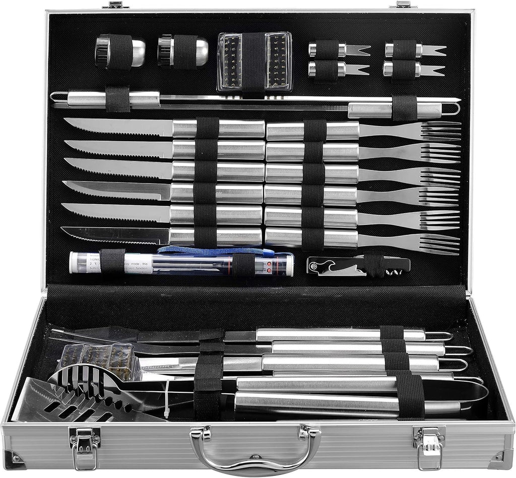 30-Piece Stainless Steel BBQ Tool Set
