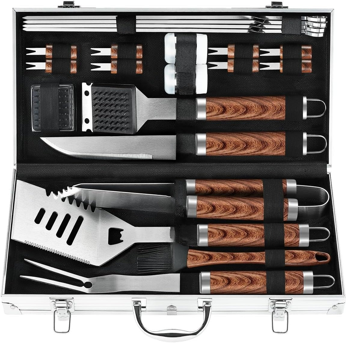 22-Piece Brown BBQ Grill Tool Set