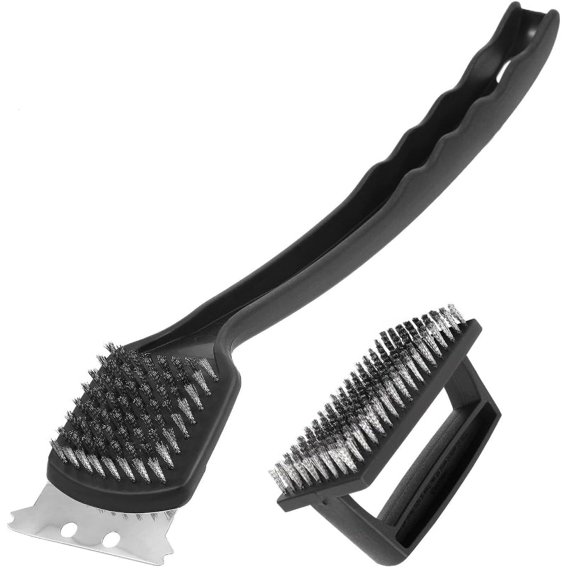 15.75" Steel Bristle BBQ Brush & Scraper